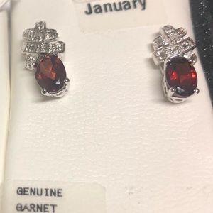 Garnet and Diamond Earrings